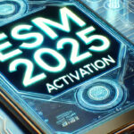 هاتف ذكي يعرض عبارة "eSIM 2025" مع واجهة تفعيل الشريحة الإلكترونية، يعكس تطور تقنيات الاتصال الحديثة.